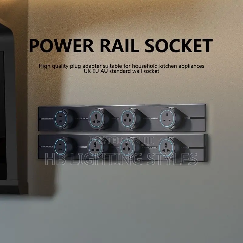 4 Plugs Removable Power Track Socket