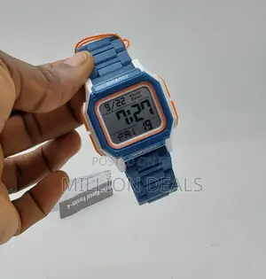 Digital Blue Strap Men's Wrist Watch