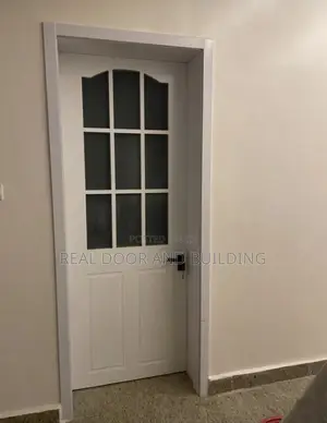 White HDF Kitchen Wooden Door With Glass. (Jsf846)