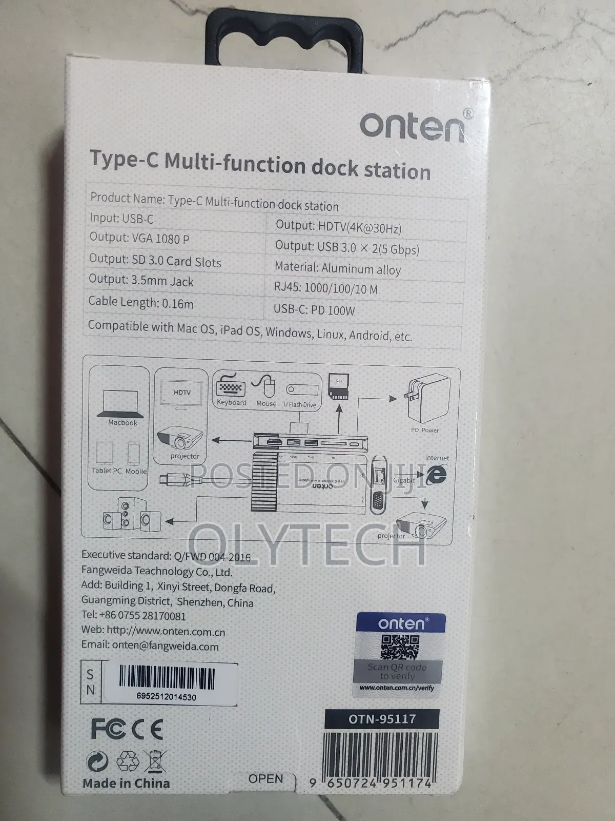 Onten 8-in-1 Type-C Docking Station