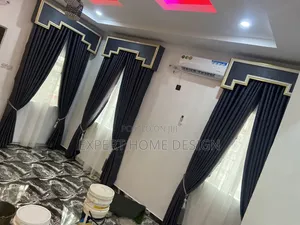 Quality Grey Curtain With Accessories and Casement