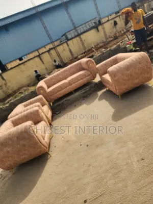 Set of Cream Coloured Sofa Fabric Chairs