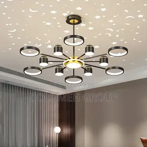 Multiple Hand Chandelier With Star Reflection