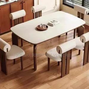 Standard Turkish Marble Dining By6 and Fabric Chairs.