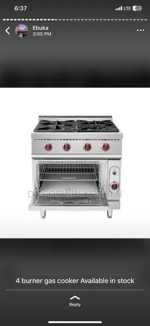 4 Burners Gas Cooker With Oven