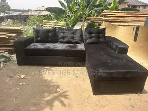 A Mini Black Velvet Couch