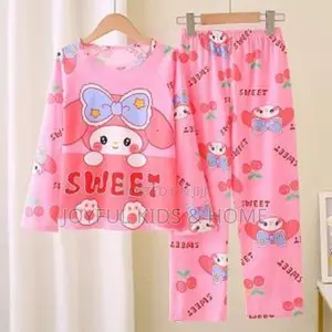 2 Pieces Bear Print Unisex Children Long Pyjamas-Multi