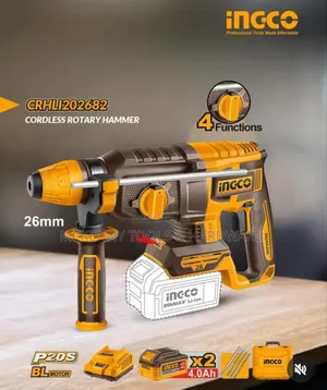 Ingco Crhli202682 Cordless Rotary Hammer – 26mm (20v Max