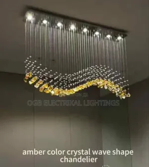 Wave Rectangular Crystal Chandelier