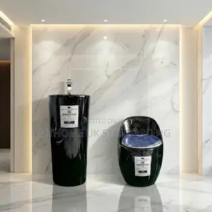 England Smart Black Water Closet Set With Standing Basin