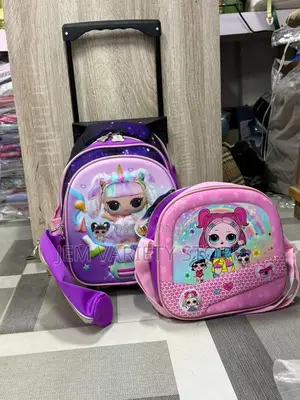 Lovey Character Kids Trolley Bag and Lunch Box