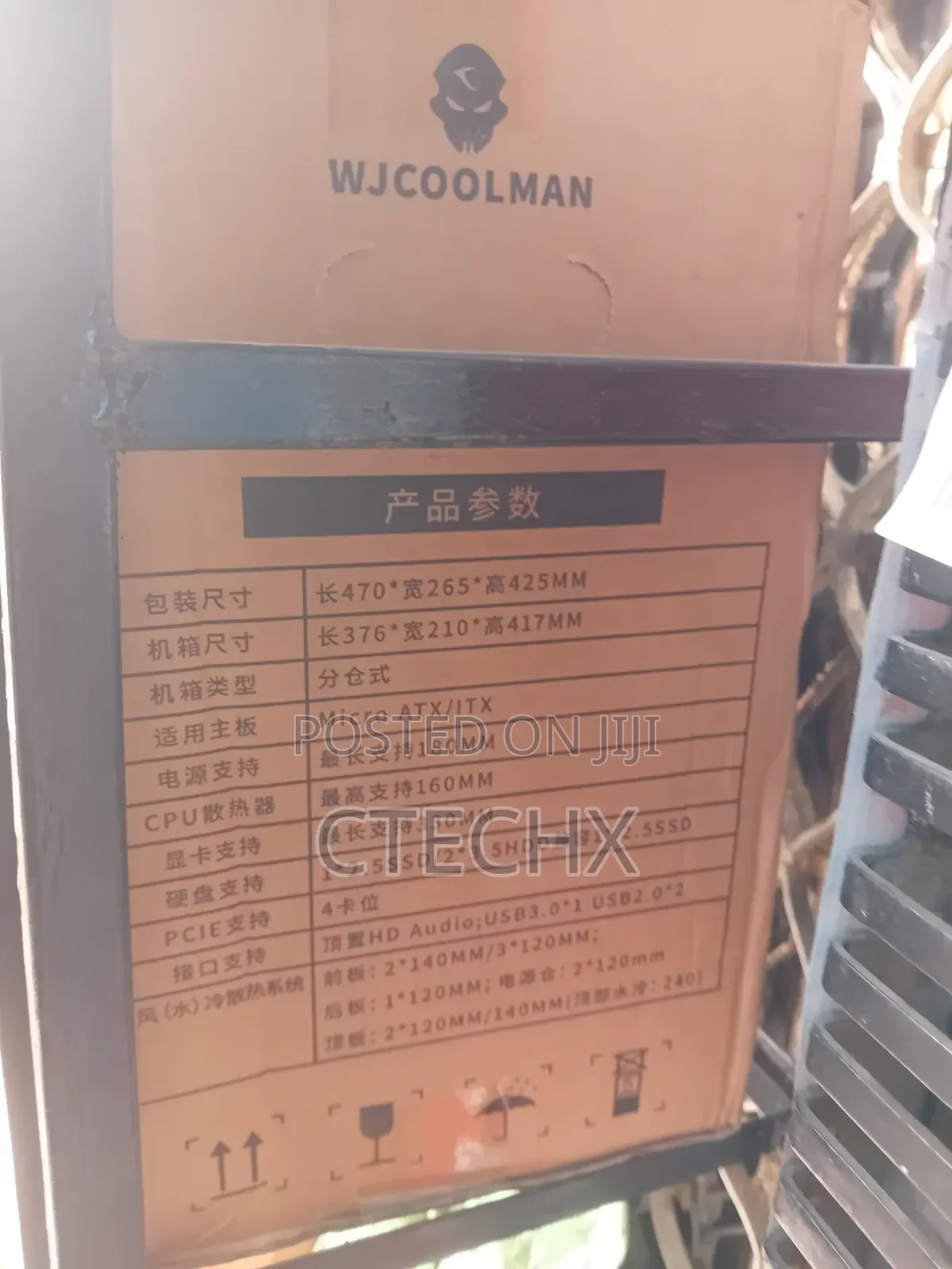 Wjcoolman Player Black Gaming Computer Case Support M-Atx/Mini-Itx