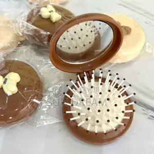 Mirror With Brush Make Up Mirror Wholesale Brown Bear Gift