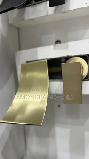 Brushed Gold Conduit Water Fall Faucet