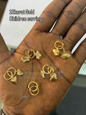 18 Karat Gold Children Earrings .