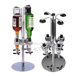 4 Bottle Rotating Liquor Bar Butler Wine Beverage Dispenser.