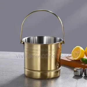 Stainless Steel Ice Bucket Gold and Silver