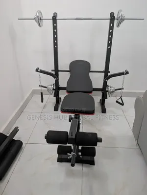 Weight Bench With 50kg Barbell Sets