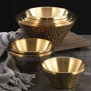Stainless Steel Hammered Double Wall Insulated v Shape Bowl