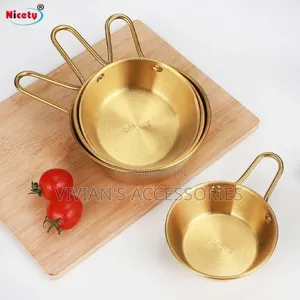 Stainless Steel Golden Sauce Bowl With Handle 14cm