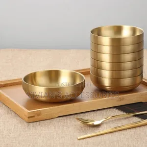 304 Stainless Steel Double Wall Golden Sauce Bowl