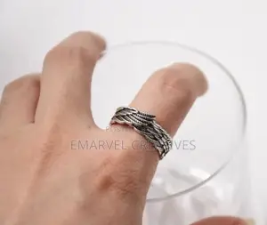 Adjustable Guardian Angel Wings Ring • Men's Ring •