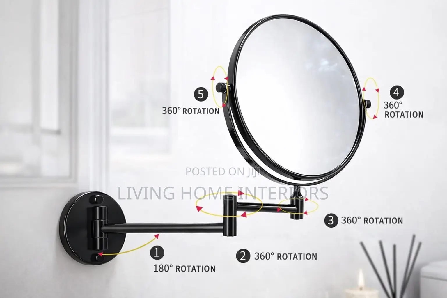 Black Color Magnifying Mirror