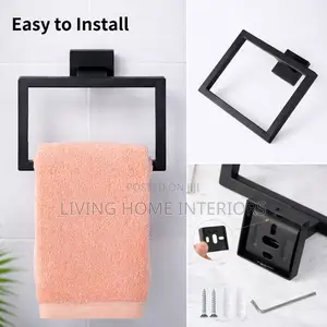 Black Square Hand Towel Holder