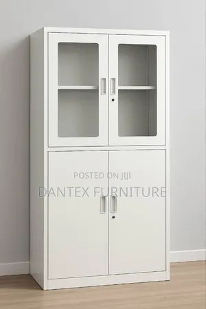 Metal Bookcase With Half Metal Wardrobe Under