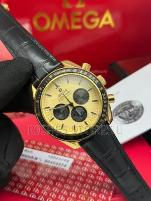 Omega Leather Chronograph Watch