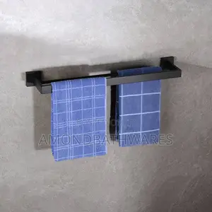 Double Black Towel Hanger