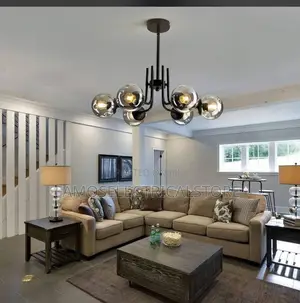 Modern Black Glass Globe Chandelier Ceiling Light