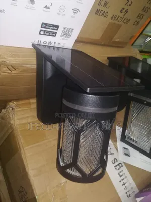 Black Solar-Powered Outdoor Wall Light, Likely the Model Sw05b