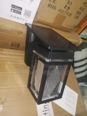Outdoor Waterproof Solar Wall Light Featuring a Black Abs Plastic