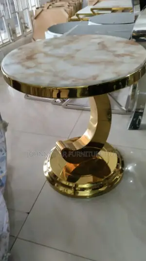 Gold Side Stool Table