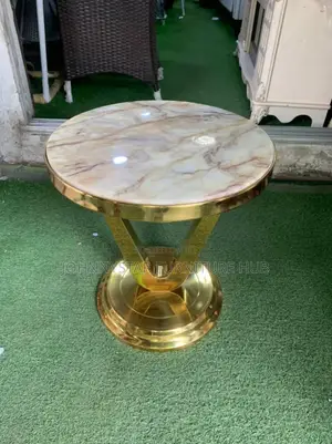 Marbel Top Gold Side Stool Table