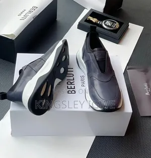 Luxury Berluti Paris Laceless Leather Sneakers.