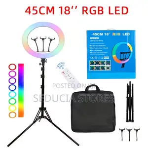 18 Inches RGB Multicolor Ring Light With Stand and Remote