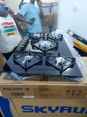 Luxurious Polystar 5 Gas Burner Hob With Sabaf Burners Metal Knobs