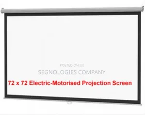 Smaat 72 By72 Electric Motorised Projector Screen With Remote Control