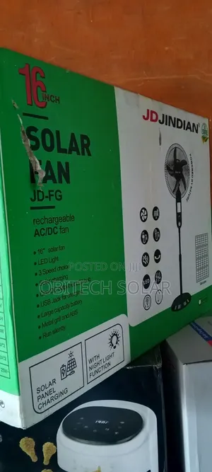 16inch Solar Fan Rechargeable Ac/Dc