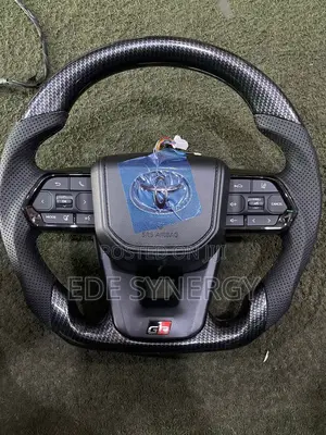Toyota Gr Sport Style Steering Wheel With a Carbon Fiber Finish