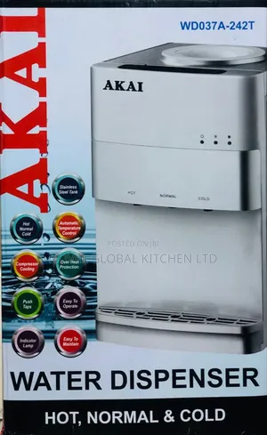 Akai Heavy Duty Table Top Water Dispenser, Hot,Cold and Normal