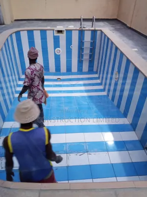 Blue and White Swimming Pool