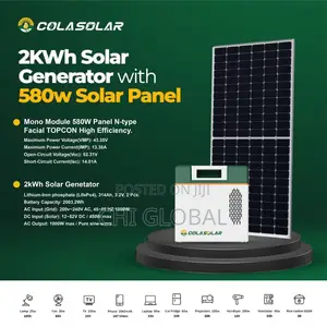 2kwh Cola Generator With 580w Solar Panel