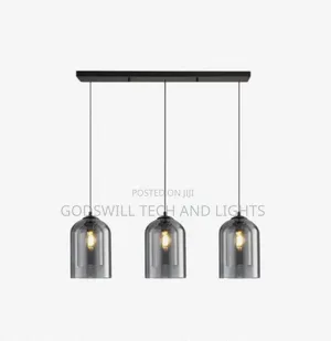 3-Heads Smoky Glass Pendant Ceiling Light