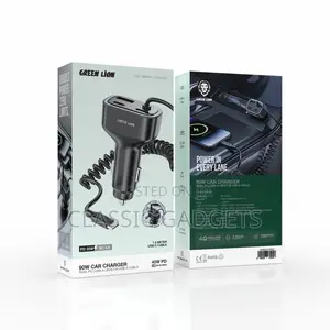 Green Lion 90w Car Charger With 1.2m Type C Cable and Multiple Ports