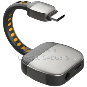 Powerology 2-in-1 60w Type-C to 3.5mm Aux Type-C Adapter
