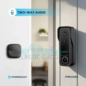 Powerology Smart Doorbell 3mp Camera - Black