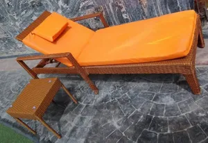 Woven All-Weather Adjustable Bed With Side Stool